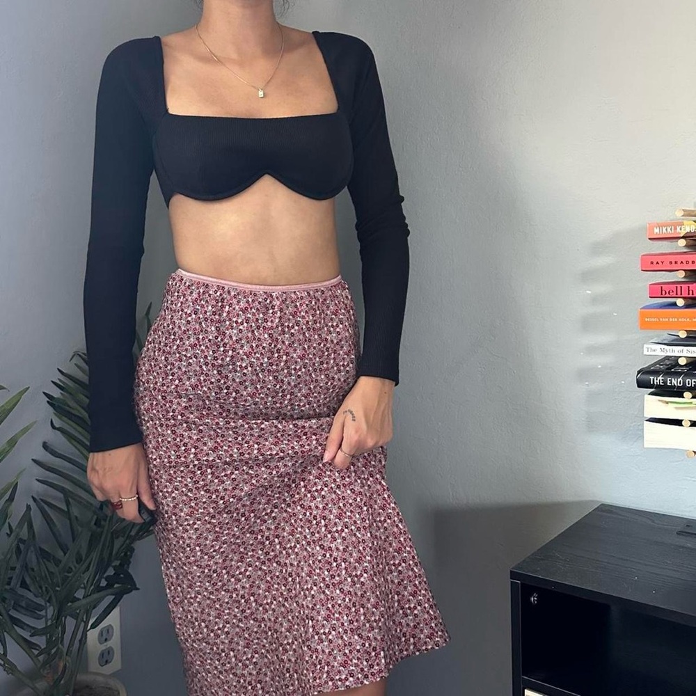 black princess polly underwire square neck crop top